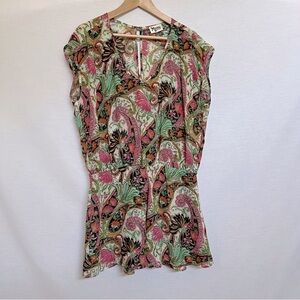 Show Me Your MuMu Multicolor Green Pink Paisley Romper